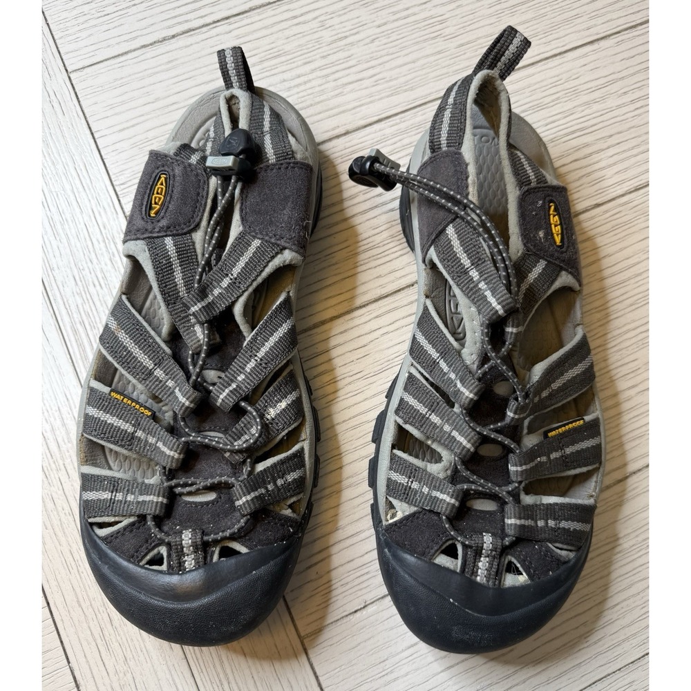 Keen Newport H2 Waterproof‎ Hiking Sandals Women Sz 8 Gray Black Adjustable